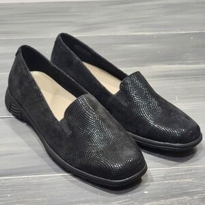 Trotters Universal Loafer Shoes Leather Slip On Size 10 M Black Mini Dot